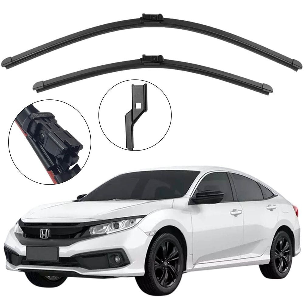 Kit Palheta Dianteira Civic 2017 a 2021 Limpador de Parabrisa de Silicone