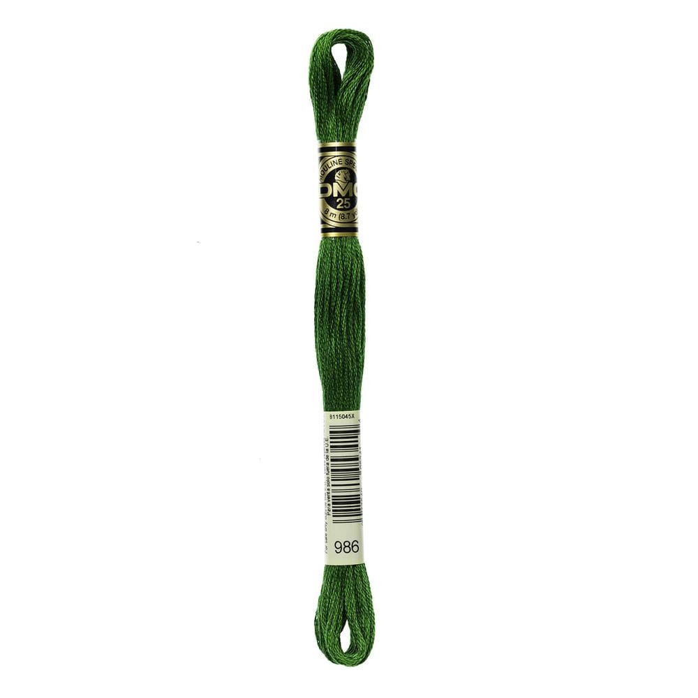 Fio dental de algodão bordado DMC 117-986 verde floresta muito escuro
