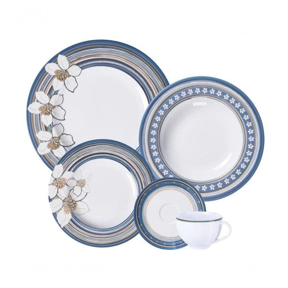 Aparelho De Jantar Tramontina Nix 30 Peças Em Porcelana Decorada