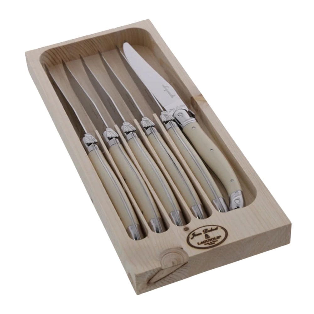 Conjunto de facas para bife Jean Dubost Laguiole Ivory Handles, 6 peças