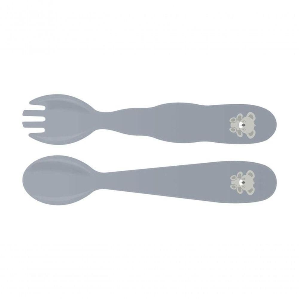 Jogo De Talheres Infantil Tramontina Le Petit 2 Peças Cinza