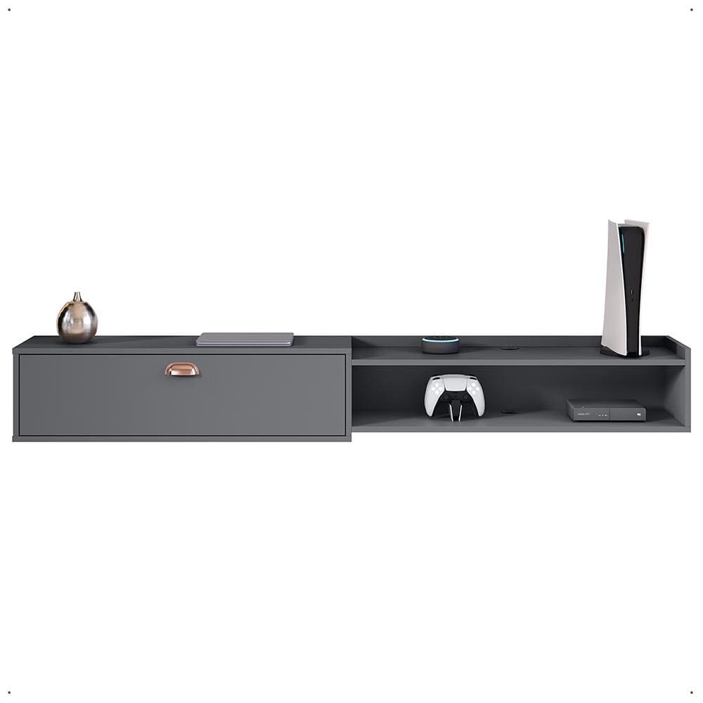Rack Bancada Suspensa 1.8 Estante Home Supremo King Tv 70 Pol. 1 Porta Nicho Organizador Sala Quarto - Lojas RPM
