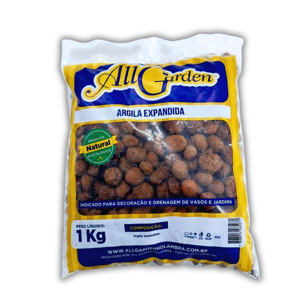 Argila Expandida para Drenagem e Decoração (1kg) ALL GARDEN