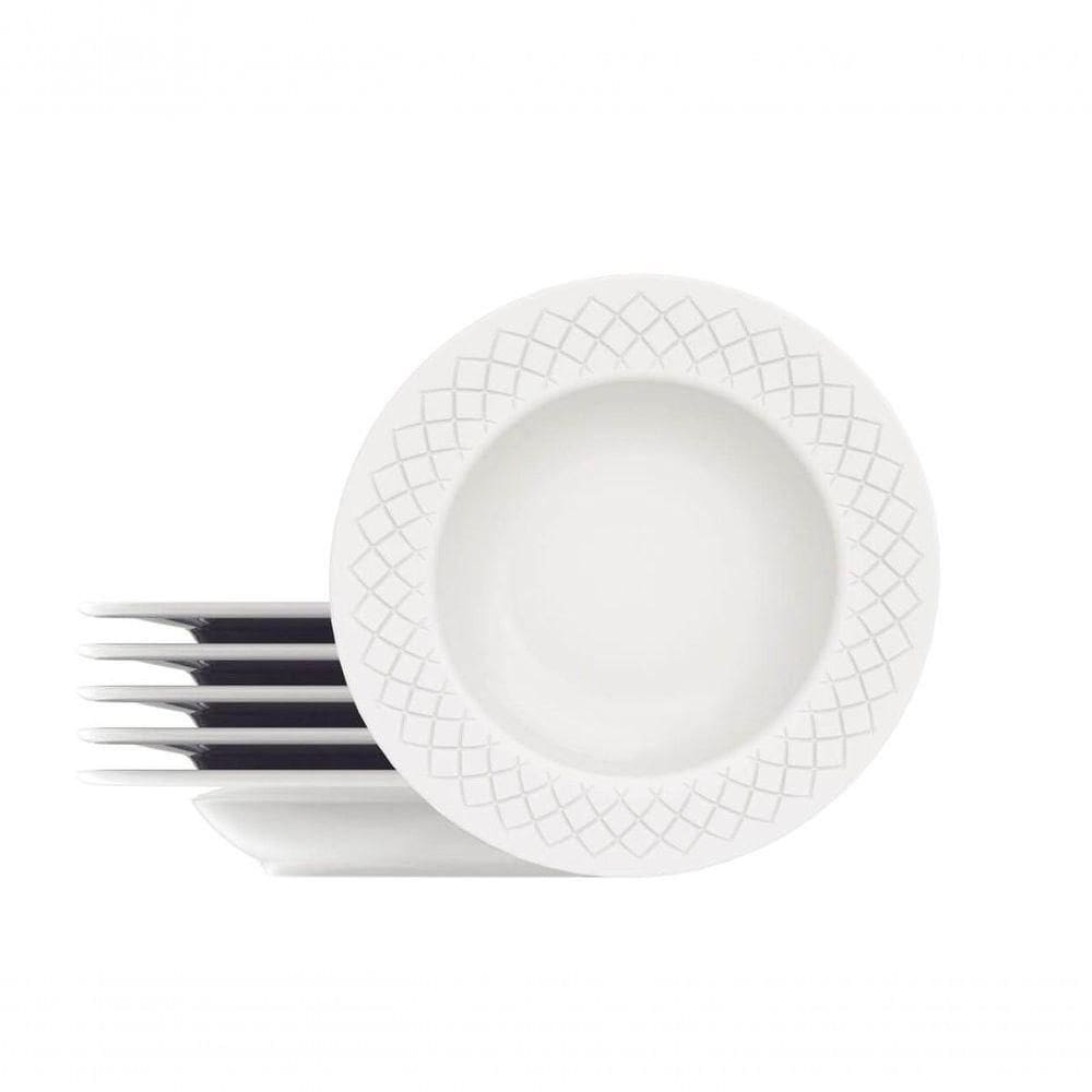 Conjunto De Pratos Fundos Tramontina Ingrid Em Porcelana 23cm