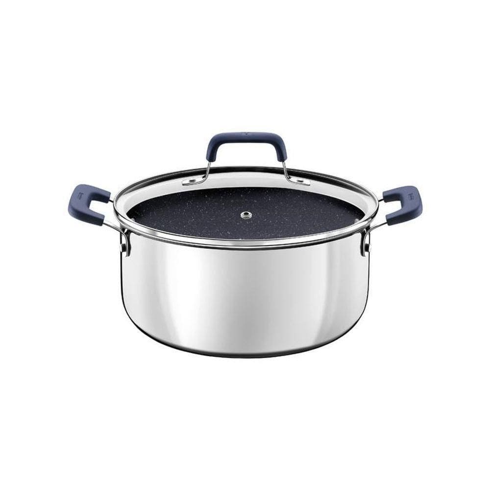 Caçarola Tramontina Romagna Aço Inox E Alumínio 20cm Com Revestimento Cerâmico Black Stone