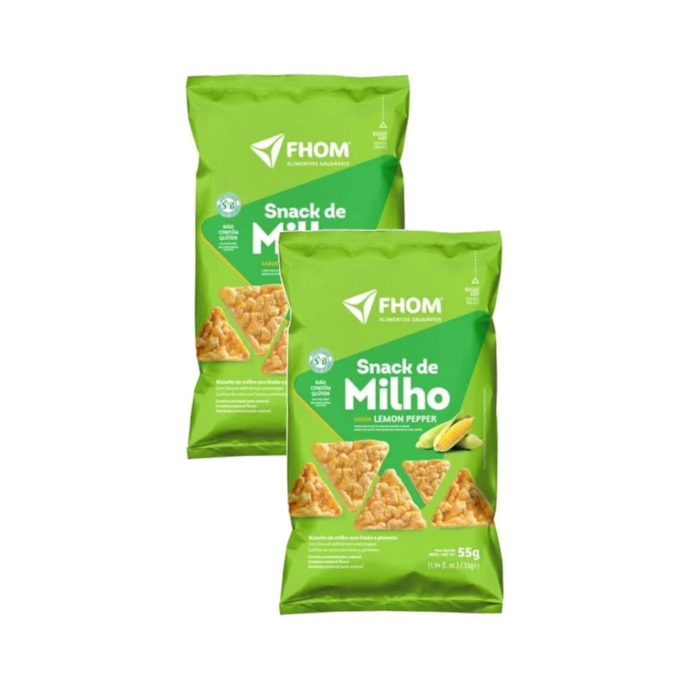 Kit 2 Snack de Milho Sabor Lemon Pepper 55g