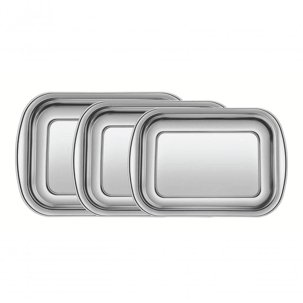 Jogo De Assadeiras Tramontina Cosmos Aço Inox 3 Peças