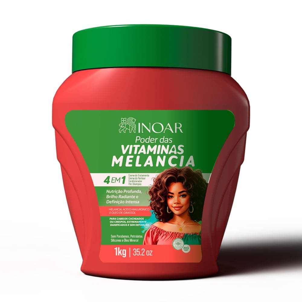 Creme de Tratamento Inoar Poder das Vitaminas Melancia 4 em 1 1Kg