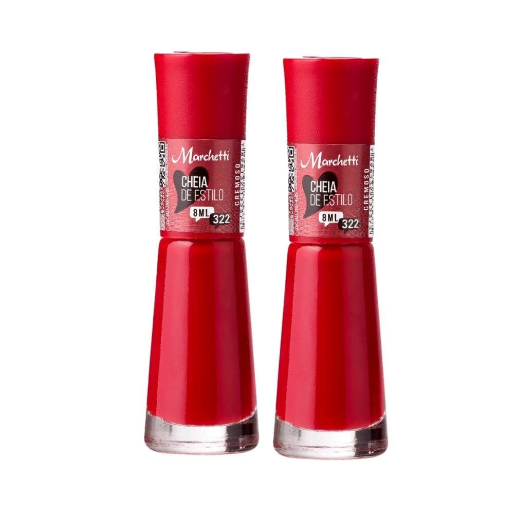 Kit 2 Esmalte Marchetti Cremoso Cor 322 Cheia de Estilo 8ml