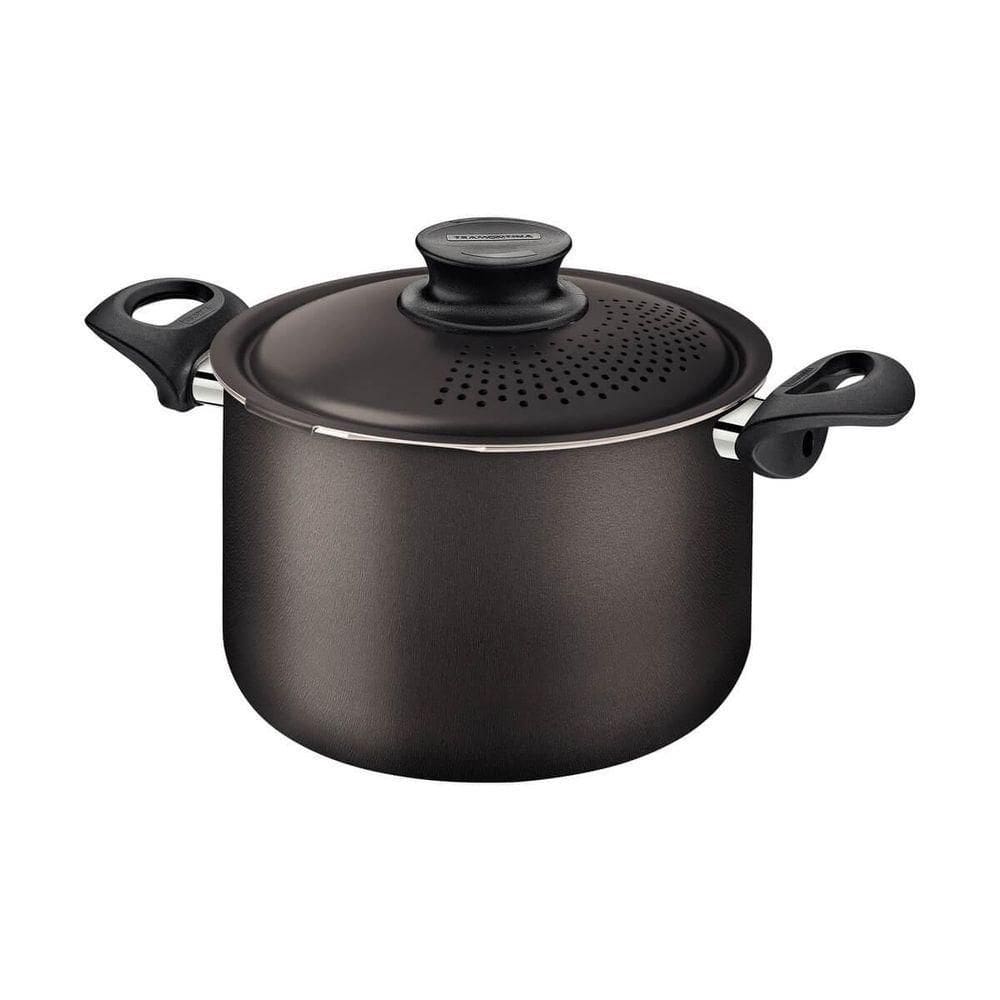 Espagueteira Tramontina Paris 24cm Em Alumínio Com Revestimento Antiaderente Com Tampa Chumbo