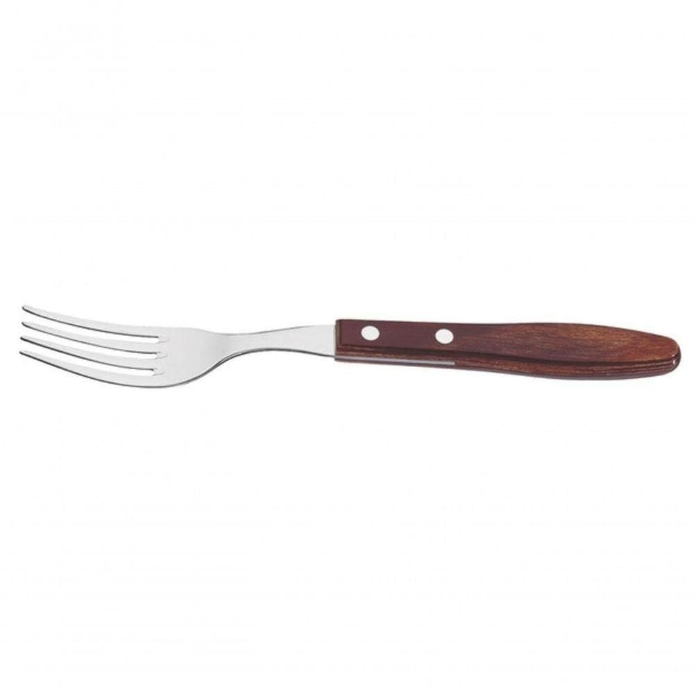 Garfo Jumbo Tramontina Churrasco Aço Inox Polywood Vermelho
