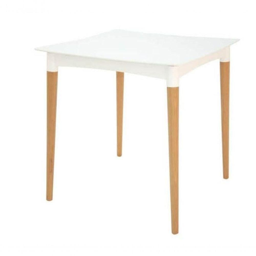 Mesa Tramontina Diana Branco Com Pernas De Madeira
