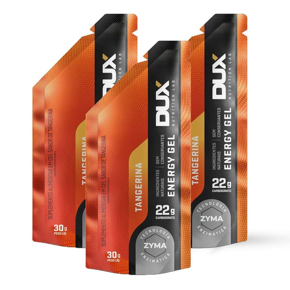Kit 3 Energy Gel Dux 22g de Carboidrato sabor Tangerina 30g