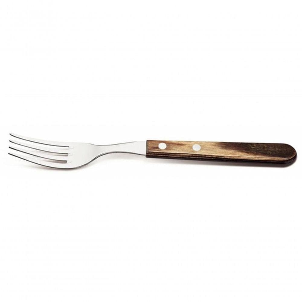 Garfo Jumbo Tramontina Churrasco Aço Inox Cabo Castanho