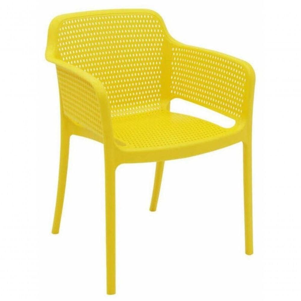 Cadeira Tramontina Gabriela Em Fibra De Vidro Amarelo