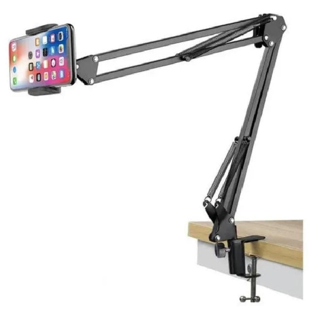 Suporte Celular Tablet Braço Metal Longo Flexível Para Mesa