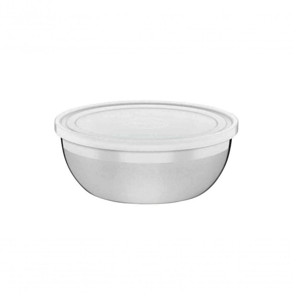 Pote Tramontina Freezinox Redondo Em Inox Com Tampa Plástica 2,2 Litros