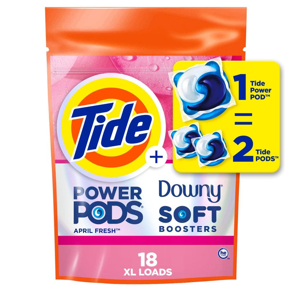 Cápsulas de detergente para roupa Tide Power Pods 2 em 1 com Downy 18 quilates