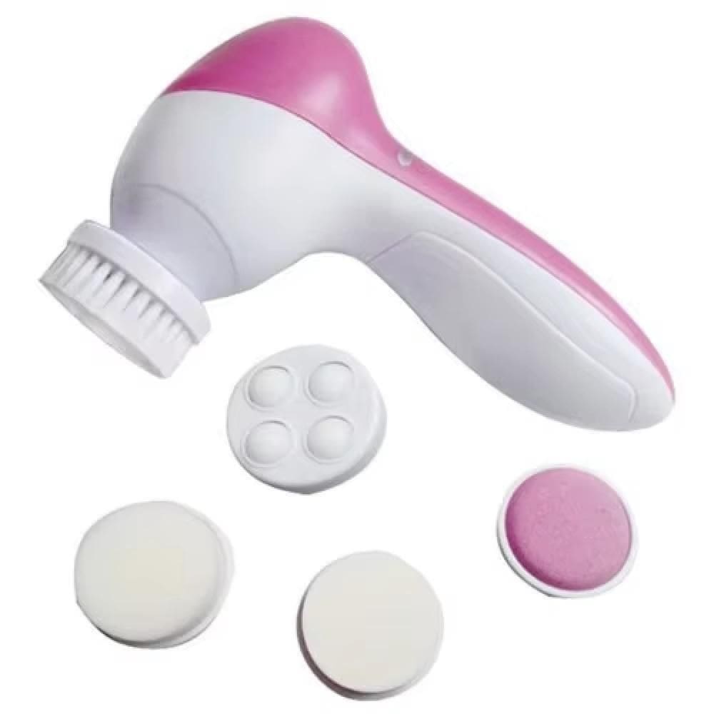 Massageador Escova Facial Esfoliador Eletrica Limpeza Pele Esponja Automatica Corpo Rosto 5 Em 1