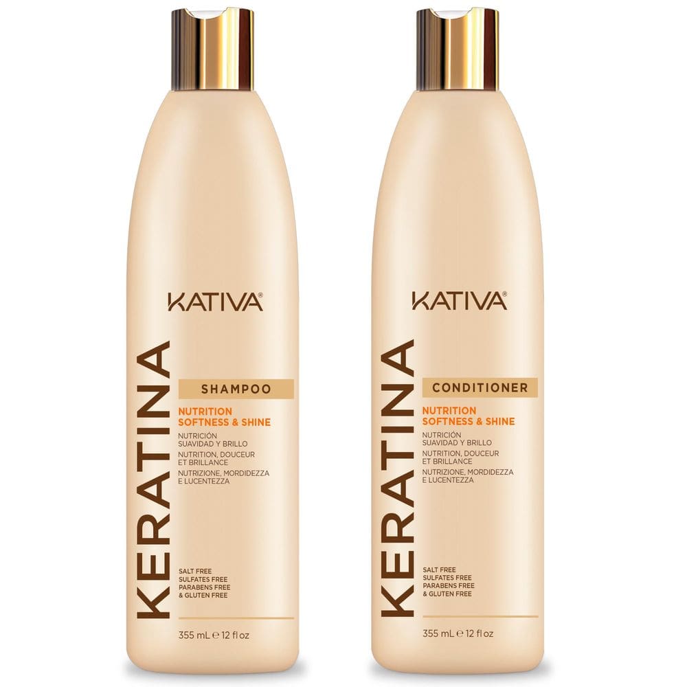 Pacote de shampoo e condicionador Kativa Keratin 355mL x 2