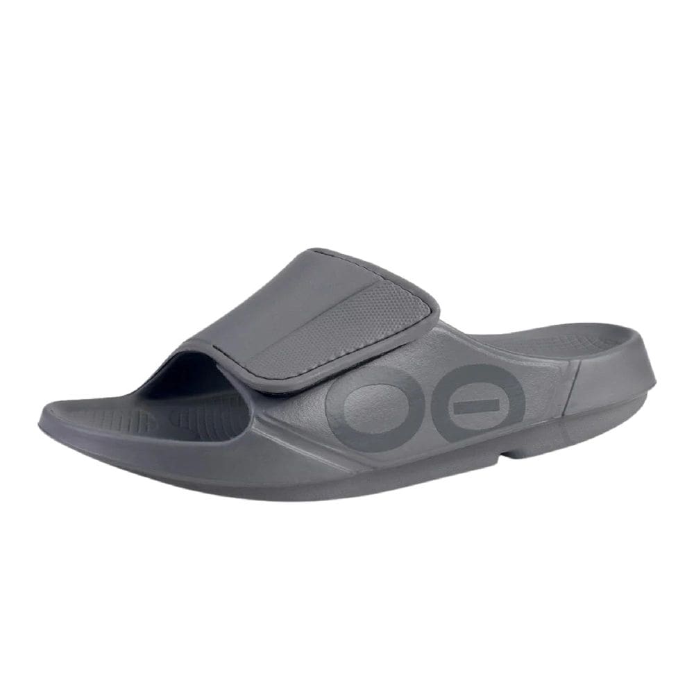 Sandália de recuperação OOFOS OOahh Sport Flex Slate tamanho 6 mulheres 4 homens