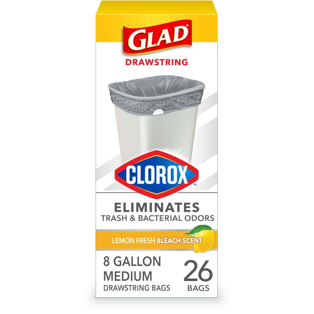 Sacos de lixo Glad Medium Drawstring 30L 26 unidades com Clorox