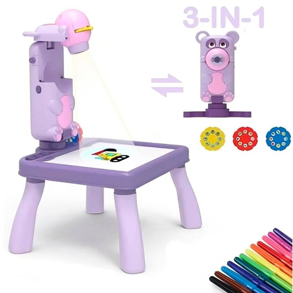 Brinquedo Mesa Magica Pintura Projetor Desenho LED Divertido