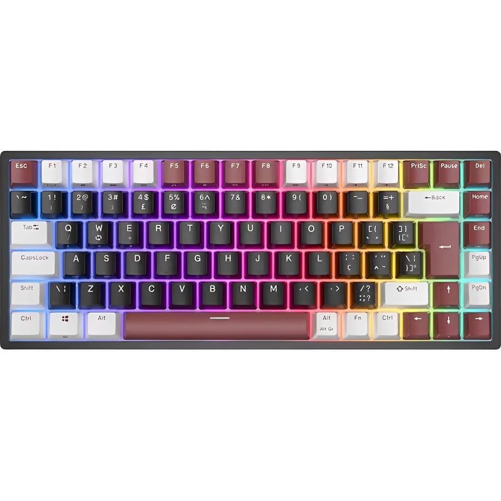 Teclado Mecanico Royal Kludge RK84 75% RGB Fio Switch Brown