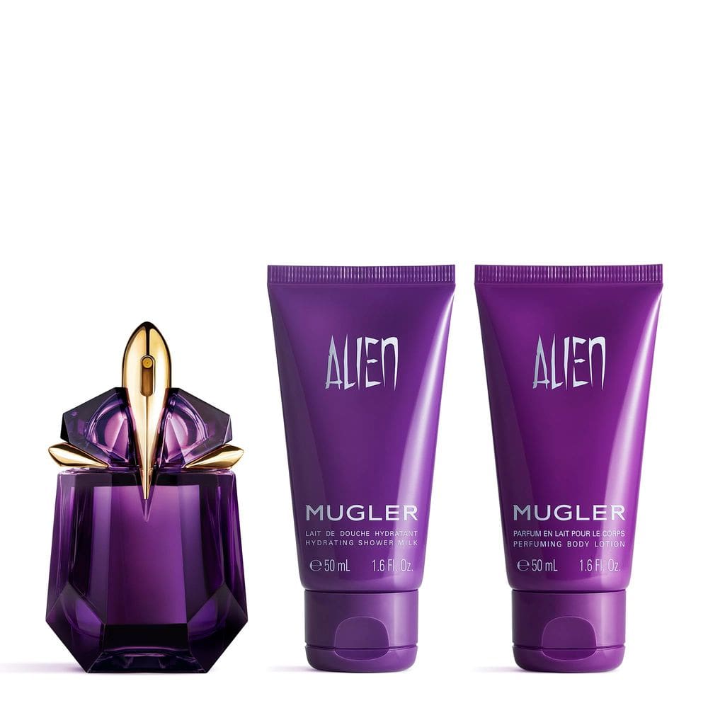 Conjunto de fragrâncias Mugler Alien Eau de Parfum 30 ml, 50 mL + Loção e Gel