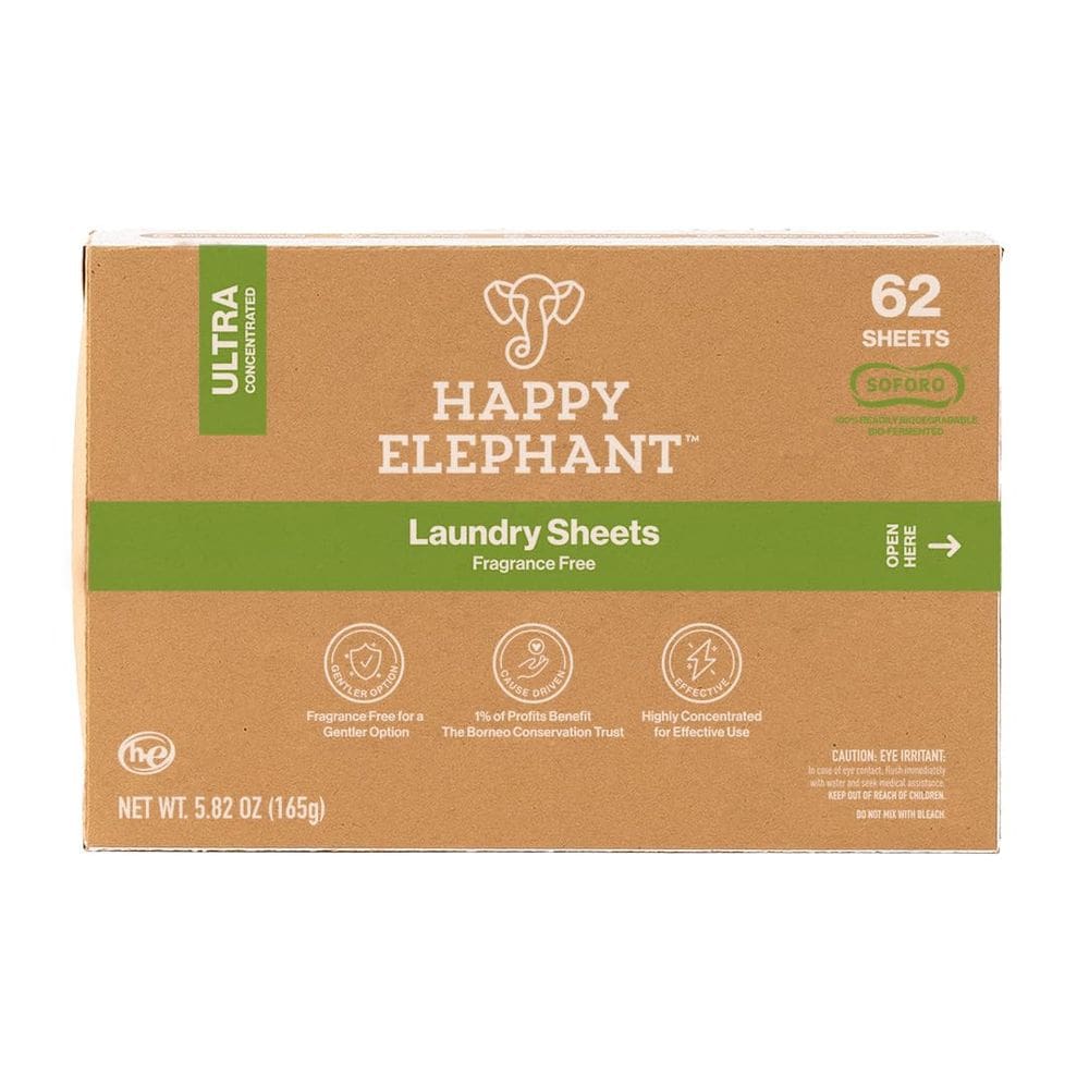 Lençóis de detergente para roupa Happy Elephant Ultra Concentrated