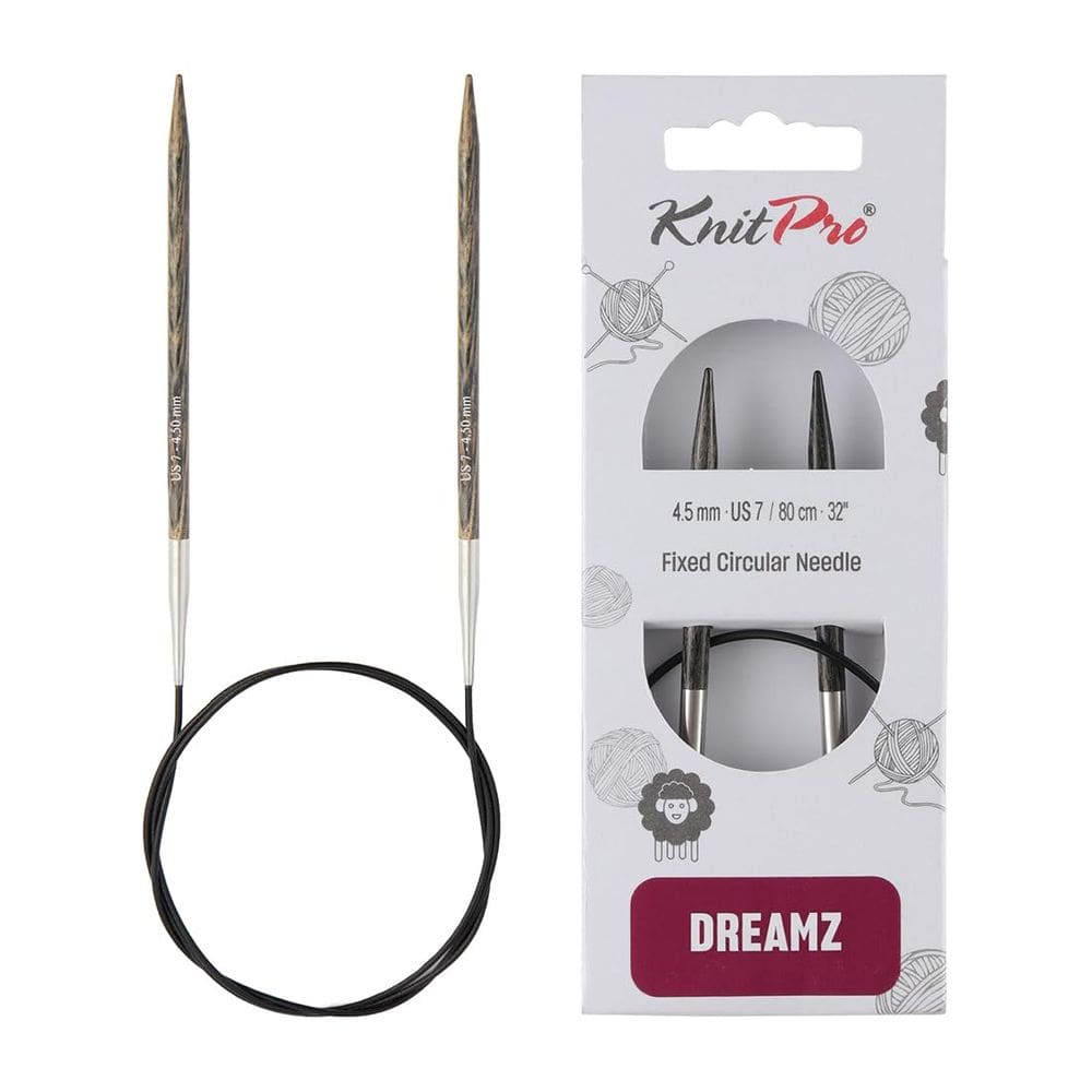 Agulhas circulares fixas KnitPro Dreamz 80 cm, tamanho americano 7