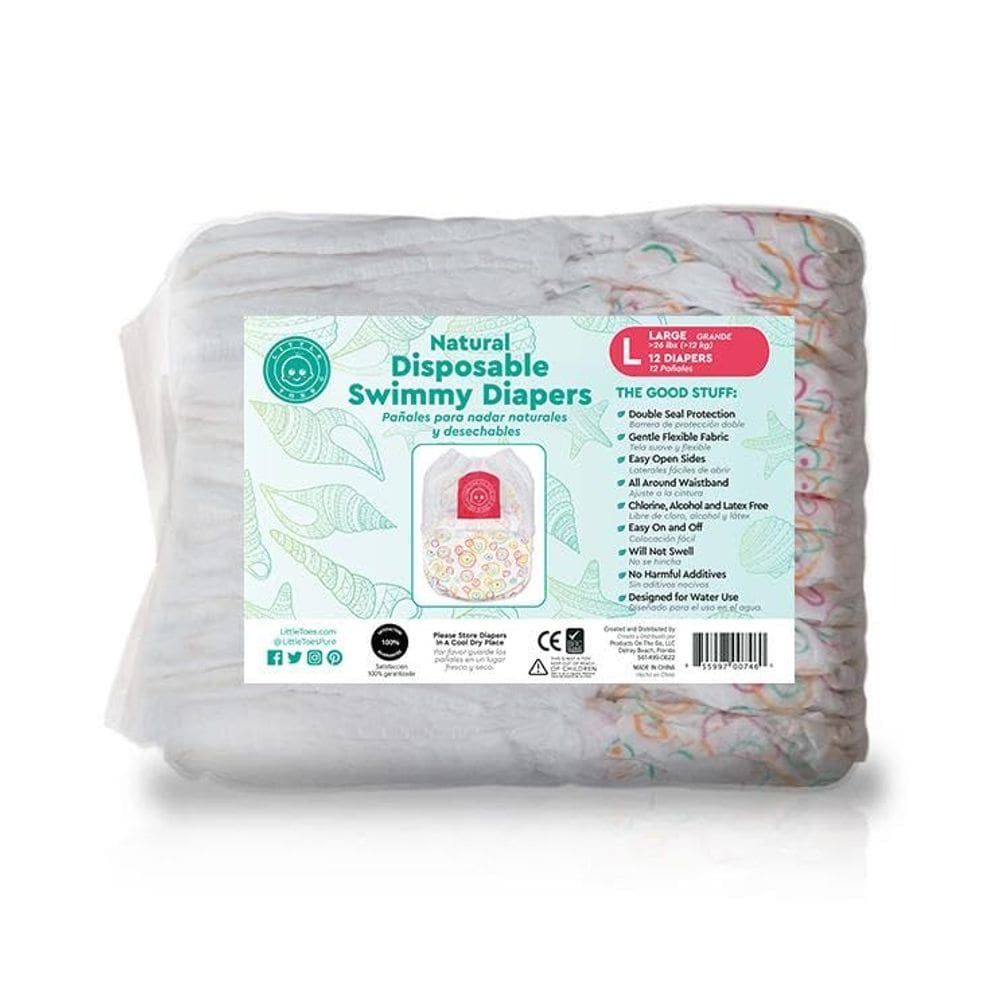 Produtos de fraldas Swimmy On The Go Little Toes, tamanho 5 (pacote com 12)