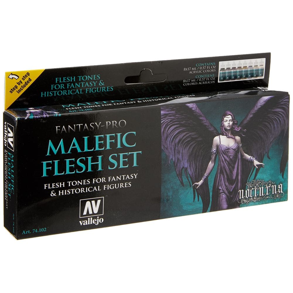 Conjunto de tinta acrílica Vallejo Pro Nocturna Malefic Flesh 8x17ml