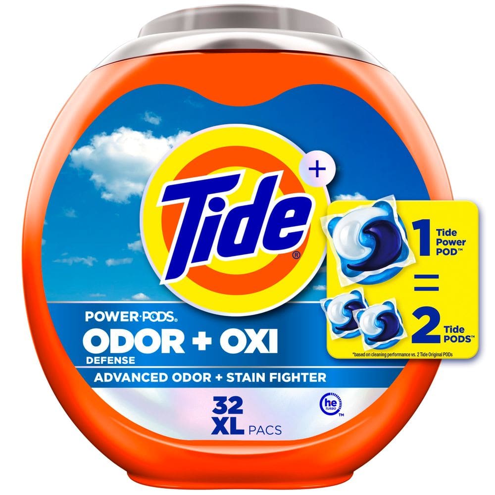 Pacotes de detergente para roupa Tide Ultra OXI Power PODS 32 unidades