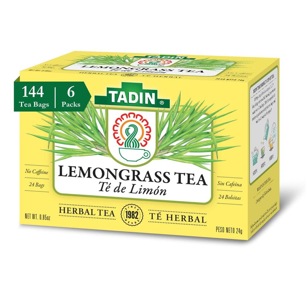 Chá de ervas Tadin, capim-limão, sem cafeína, 24 saquinhos de chá x 6