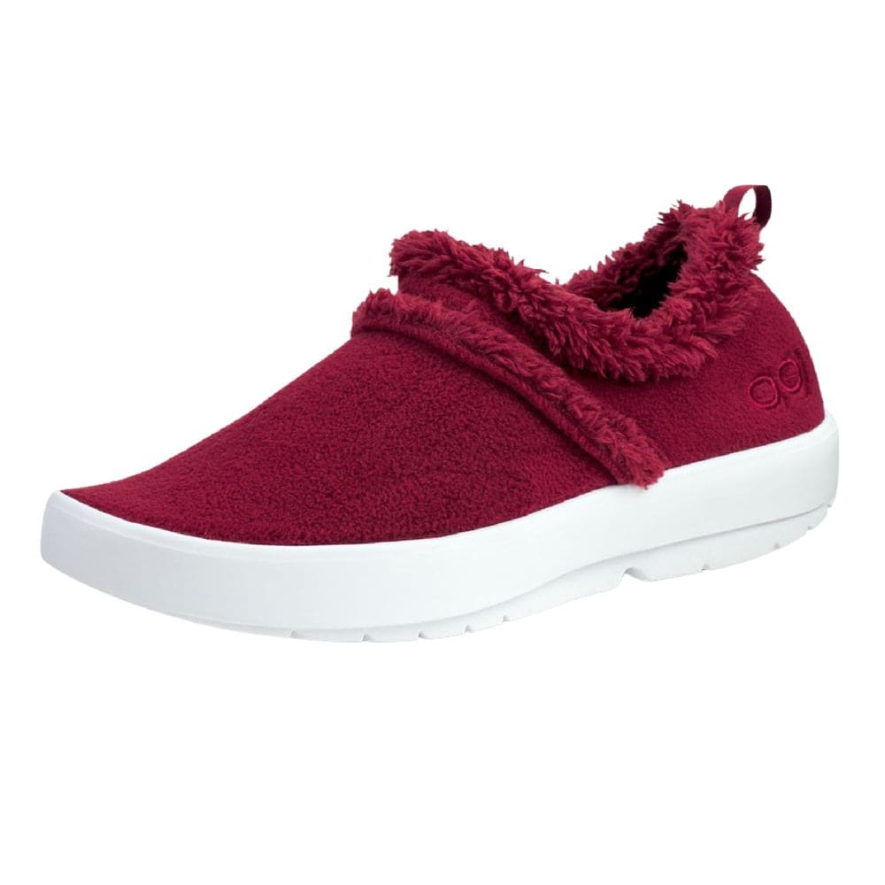 Sapato de recuperação OOFOS OoCoozie Low Cabernet feminino tamanho 10