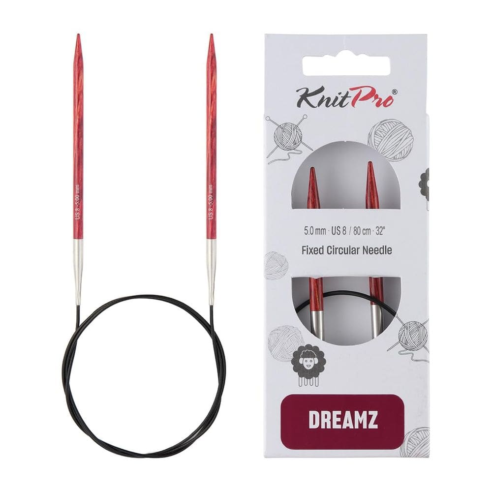 Agulhas circulares fixas KnitPro Dreamz 80 cm, tamanho americano 8