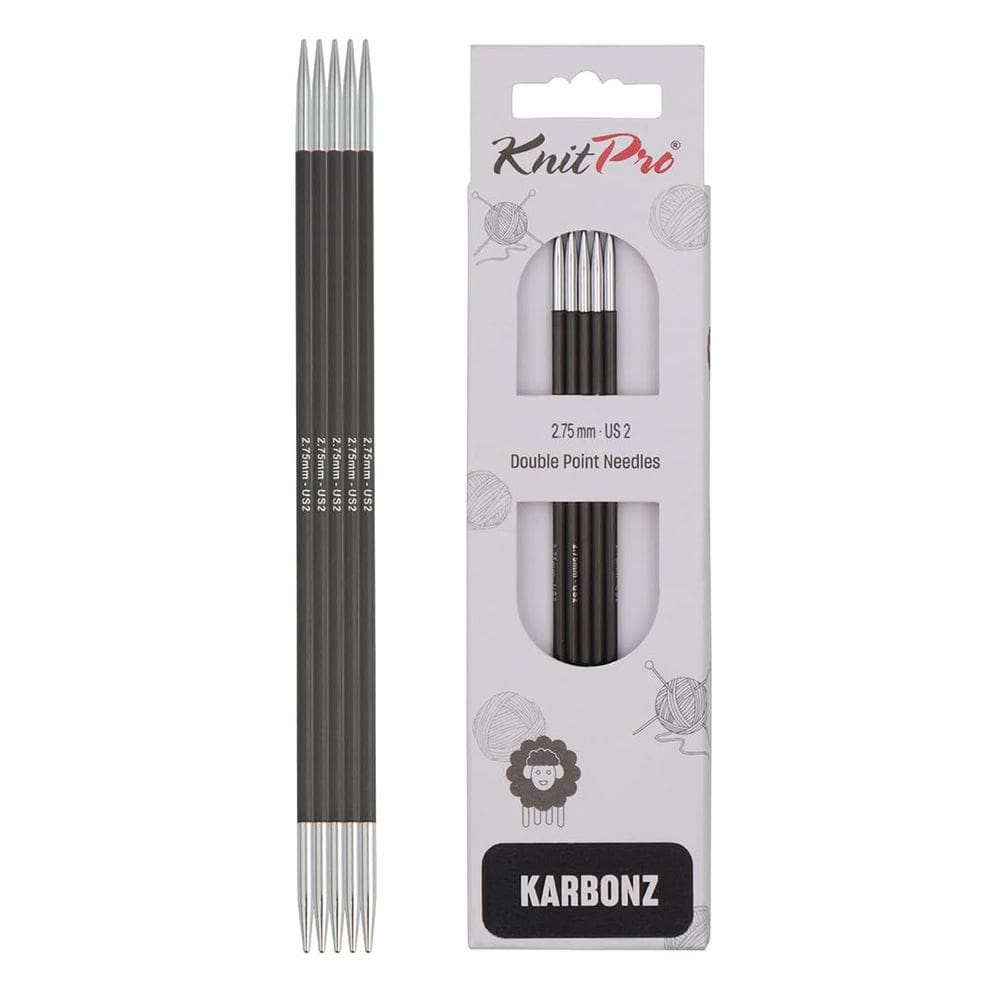 Agulhas de ponta dupla KnitPro Karbonz 8 (20cm) Tamanho americano 2