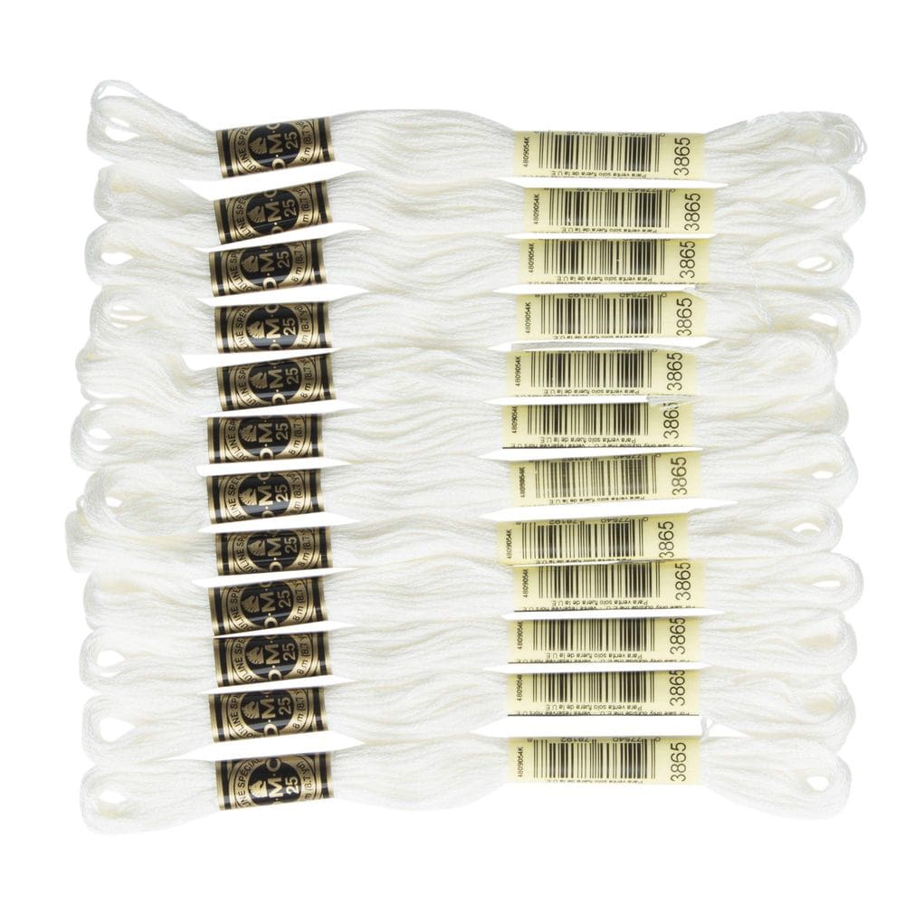 Fio dental de algodão bordado DMC de 6 fios branco de inverno 117-3865