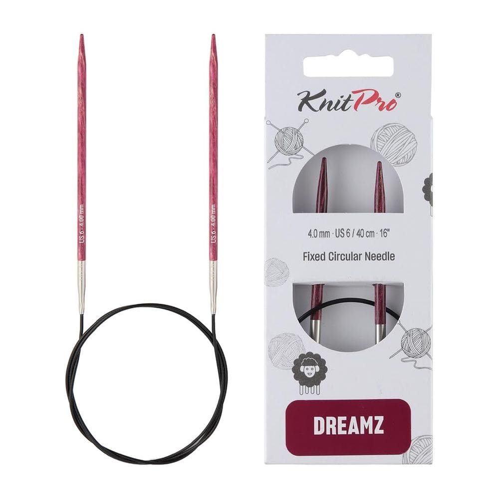 Agulhas circulares fixas KnitPro Dreamz 40 cm, tamanho americano 6 (4 mm)
