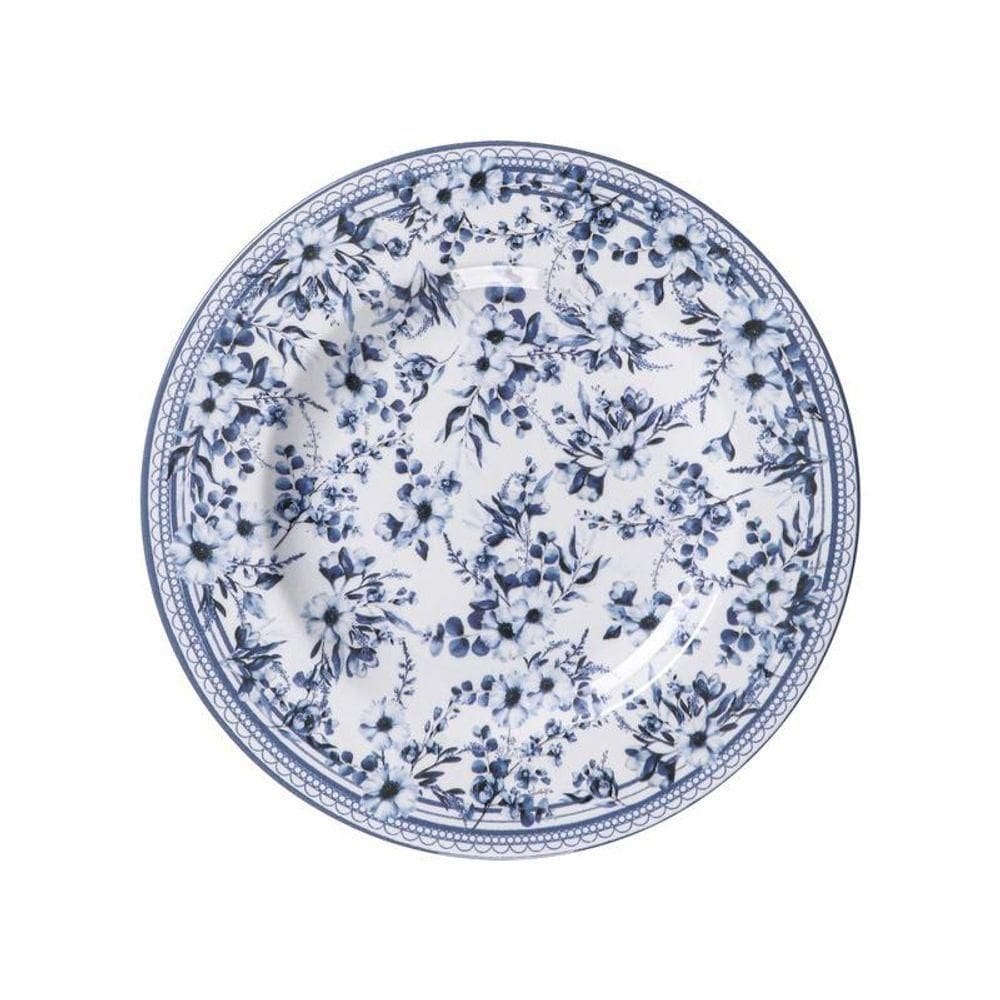 Prato Sobremesa Tramontina Azzura 21cm Em Porcelana Decorada