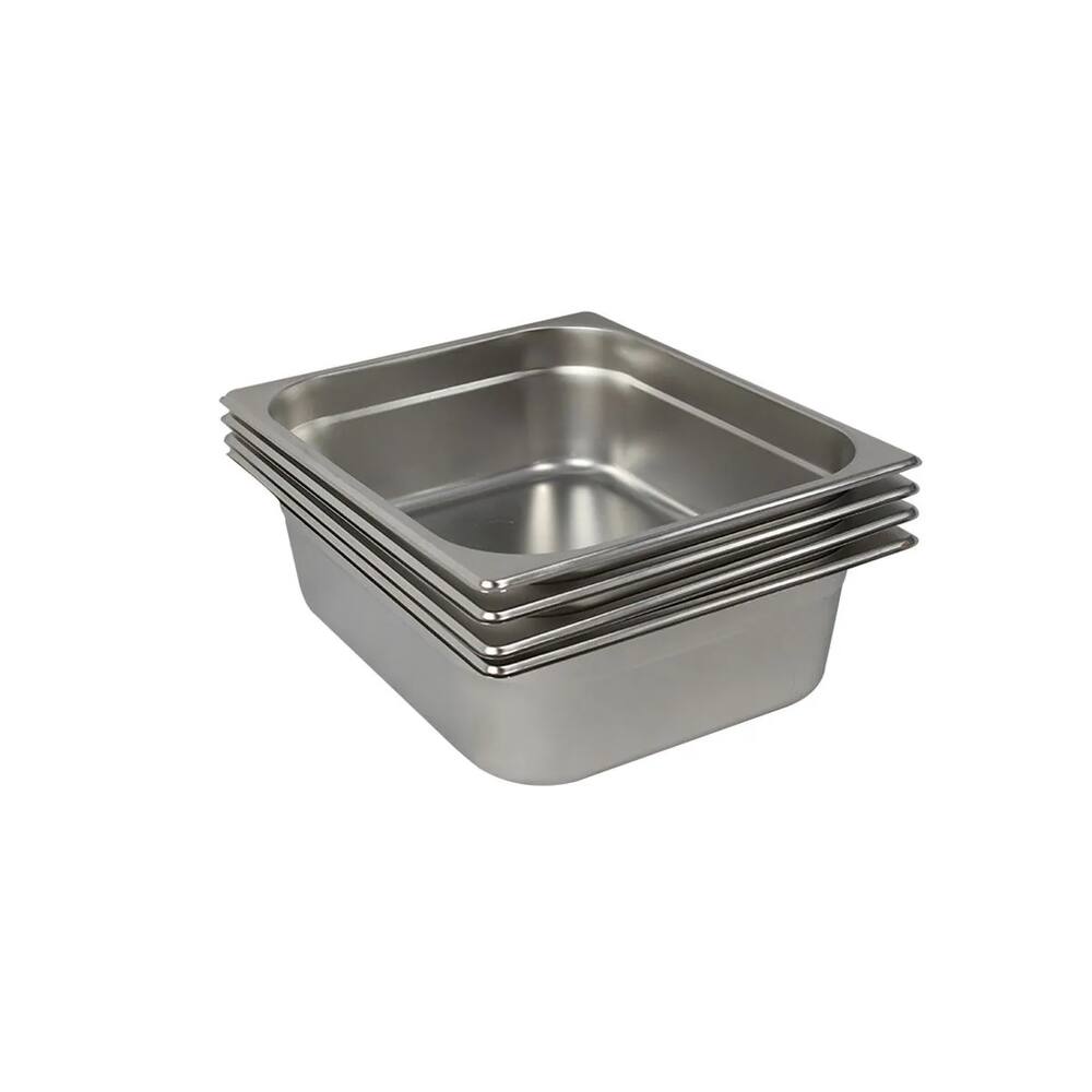 4 Cubas Gastronômica Buffet GN 1/2 150mm Aço Inox Sem Alça