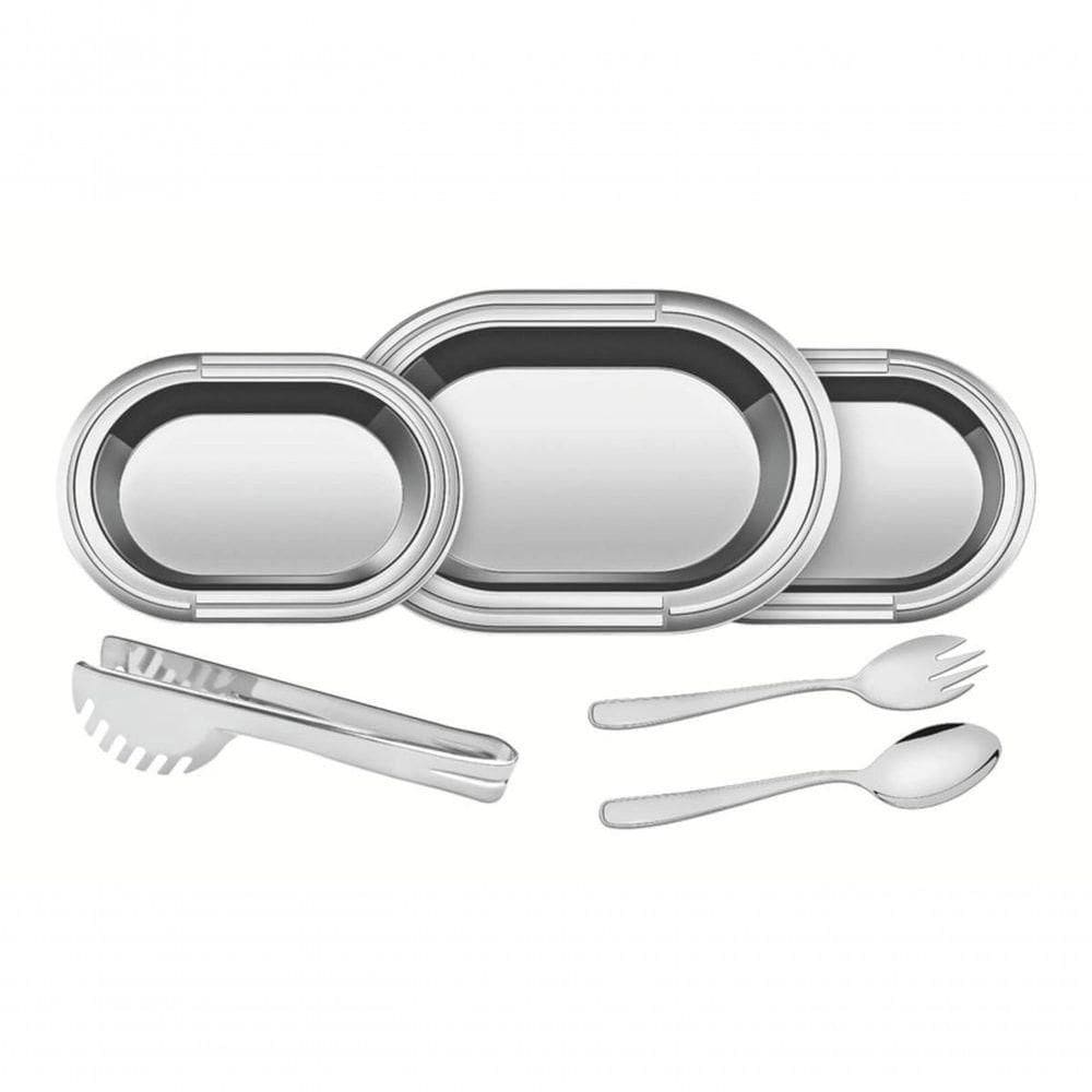 Jogo Para Servir Tramontina Ciclo Aço Inox 6 Peças