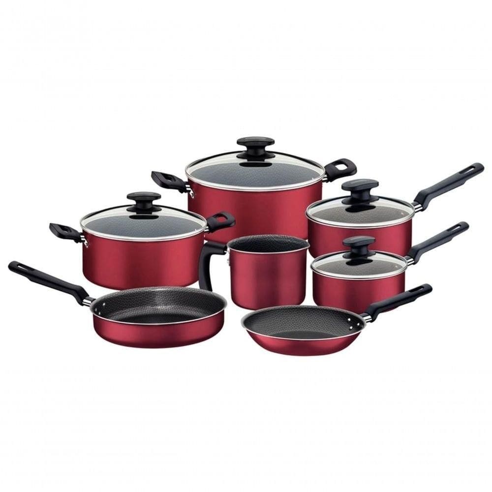 Jogo De Panelas Tramontina Loreto Em Alumínio 7 Peças Vermelho
