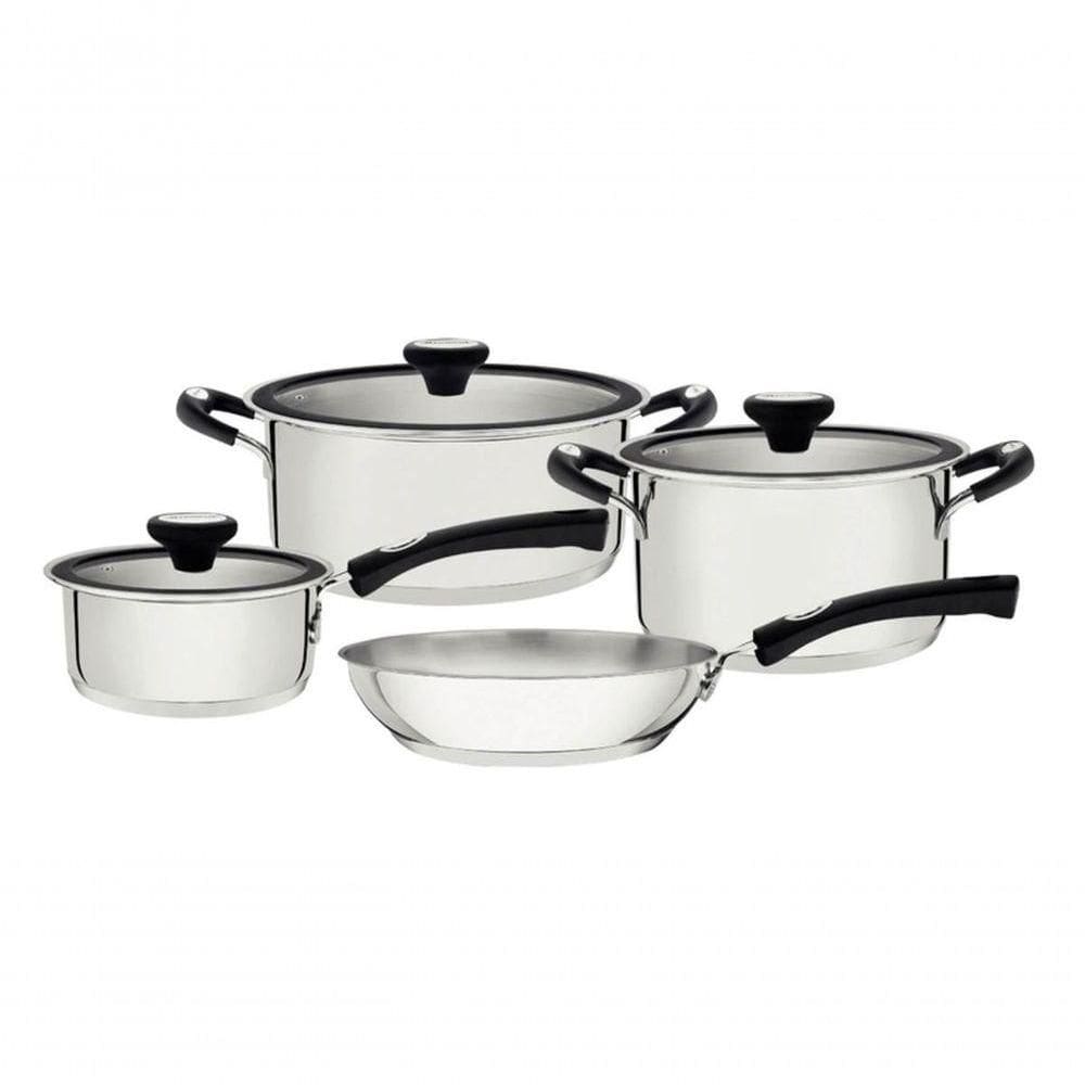 Jogo De Panelas Tramontina Solar Silicone Em Aço Inox 4 Peças
