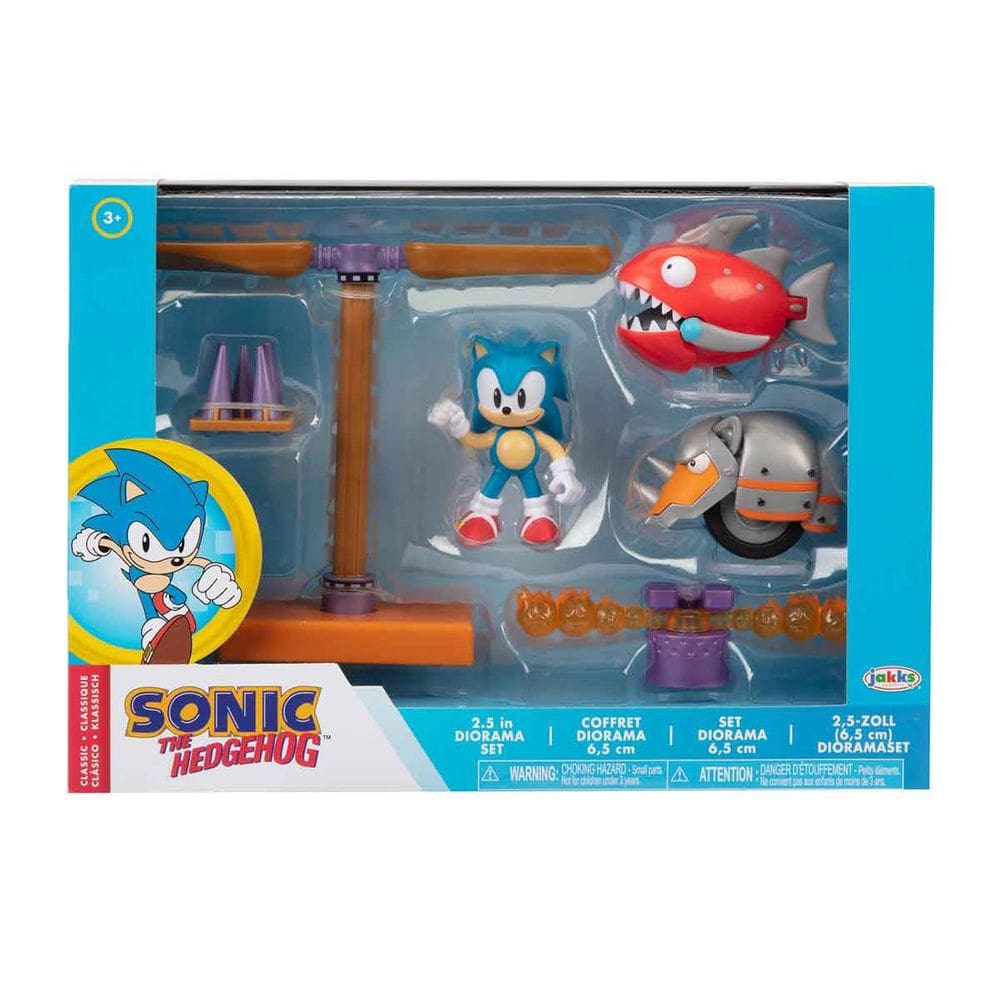 Set Diorama Do Sonic Com 3 Bonecos E Acessórios - Sonic