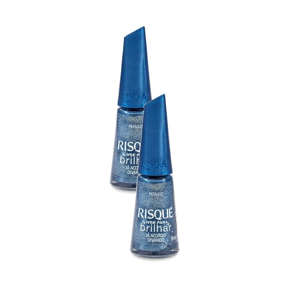 Kit 2 Esmalte Risqué Livre para Brilhar Cor Já Acordo Divando 8ml