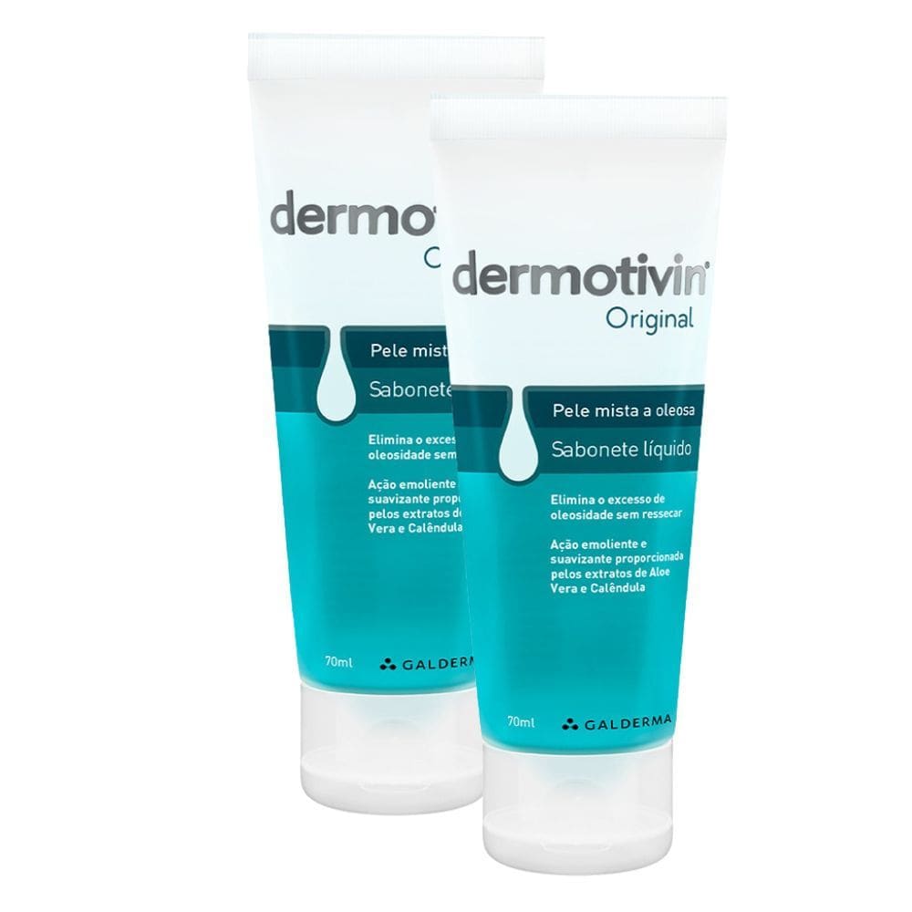 Kit 2 Dermotivin autêntico Sabonete Líquido para Pele Mista ou Oleosa 70ml