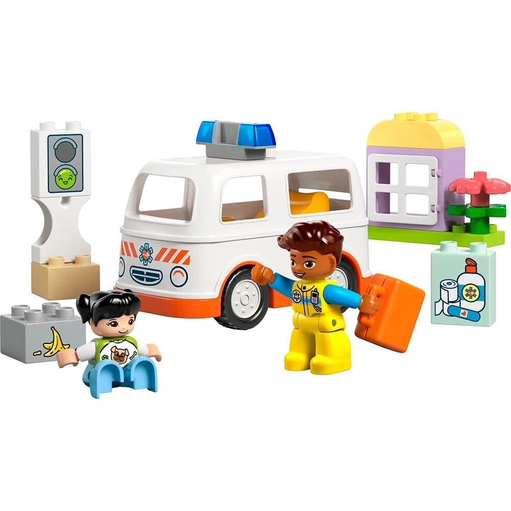 Bloco de Montar - Duplo - Ambulância e Motorista - 19 peças - LEGO