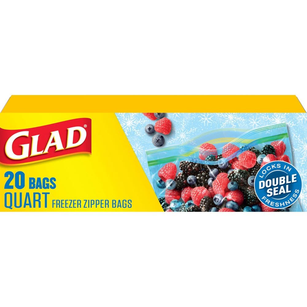 Sacos plásticos Glad Zipper Freezer Storage Quart 20 unidades